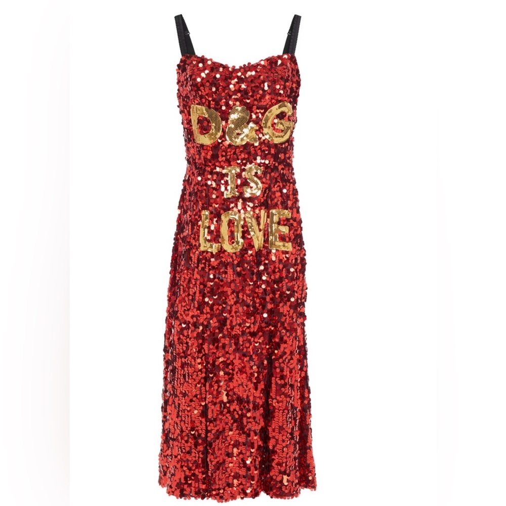 DOLCE & GABBANA Appliquéd sequined stretch-tulle midi dress